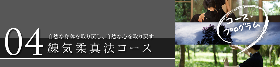 自然な身体を取り戻し、自然な心を取り戻す 練気柔真法コース