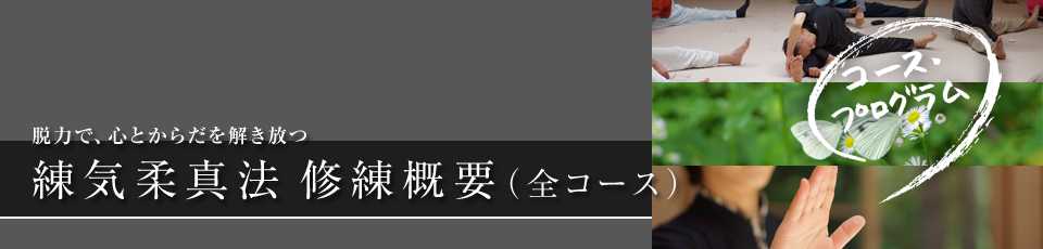 脱力で、心とからだを解き放つ 練気柔真法 修練概要（全コース）